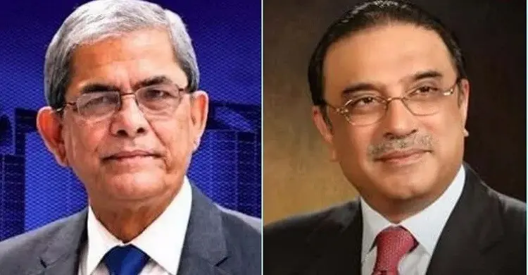 মির্জা ফখরুলকে জারদারির অভিনন্দন, পাকিস্তান সফরের আমন্ত্রণ