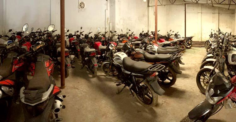 যশোরে গোডাউনে লুকানো ৭৭ আমেরিকান মোটরসাইকেল জব্দ