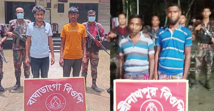 অবৈধভাবে ভারতে প্রবেশের চেষ্টা, সীমান্তে ৫ বাংলাদেশি আটক