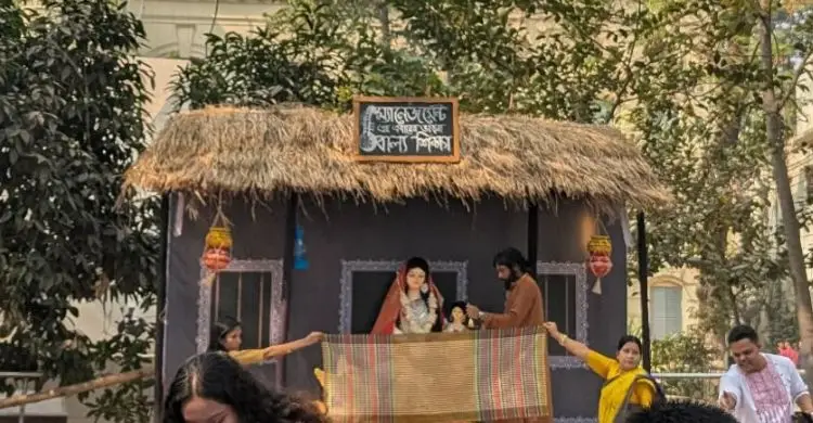 সরস্বতী পূজার উৎসবে মুখরিত জগন্নাথ বিশ্ববিদ্যালয়