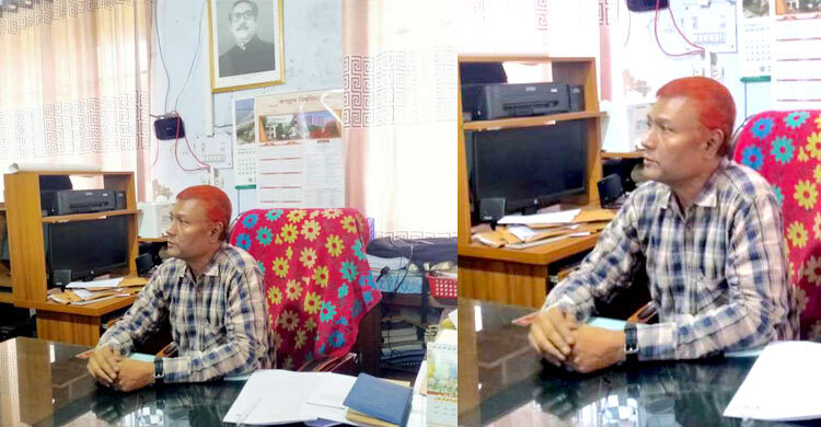 প্রাণিবিদ্যা বিভাগের চেয়ারম্যানের কক্ষ থেকে সরলো শেখ মুজিবের ছবি