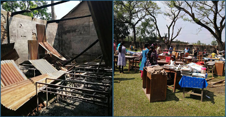 শর্ট সার্কিট থেকে বিদ্যালয়ে অগ্নিকাণ্ড, উপকরণসহ শ্রেণিকক্ষ পুড়ে ছাই