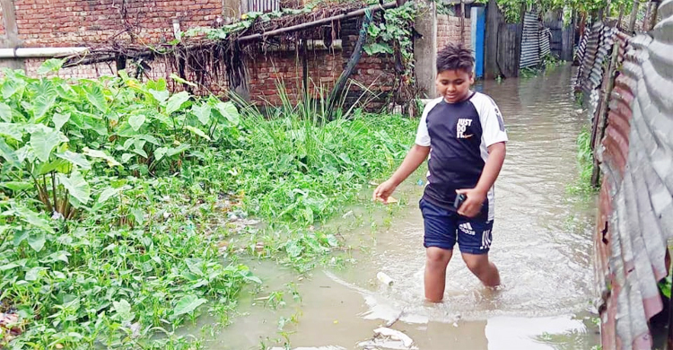 কিশোরগঞ্জের পৌর এলাকায় জলাবদ্ধতা, দুর্ভোগে অর্ধশত পরিবার