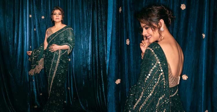 সবুজের মায়ায় কাজলের অভিজাত ফ্যাশন লুক