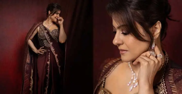 শাড়িতেই নজর কাড়ছেন কাজল