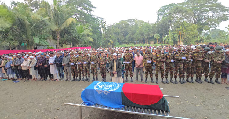 সুদানে হামলায় নিহত সেনাসদস্য জাহাঙ্গীর আলমের দাফন সম্পন্ন