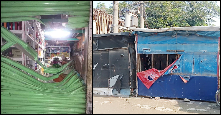টাকার লেনদেন নিয়ে সংঘর্ষ, শতাধিক দোকানপাট ভাঙচুর