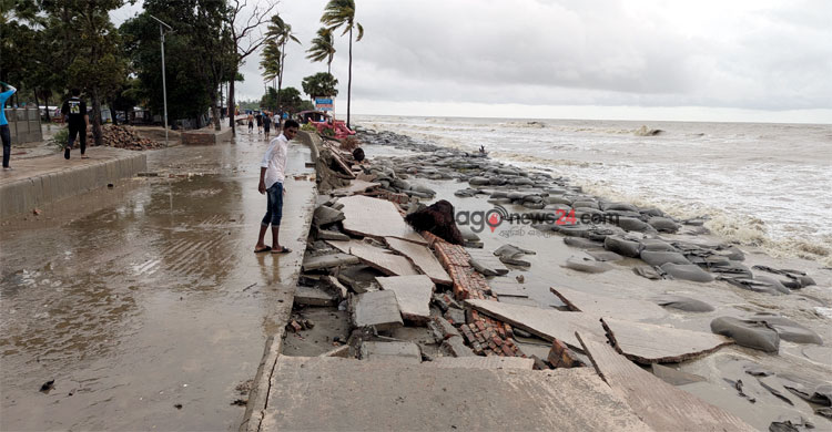 উদ্বোধনের আগেই সমুদ্রে বিলীন ৫ কোটি টাকার মেরিন ড্রাইভ