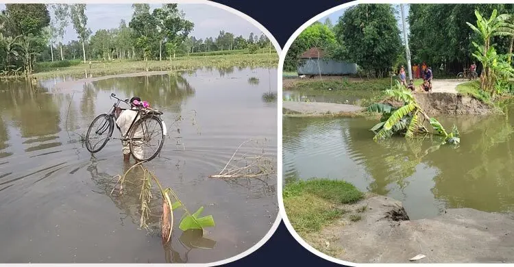 কালভার্ট ধসে পড়ে যোগাযোগ বিচ্ছিন্ন, বিপাকে ৫ শতা‌ধিক প‌রিবার