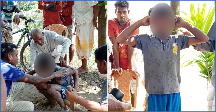 চুরির অপবাদে হাঁটুর নিচে বাঁশ বেঁধে কিশোরকে নির্যাতন