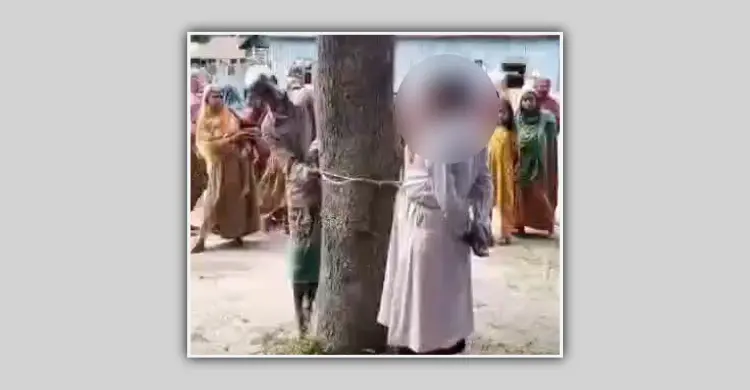 ছেলের দোষে বৃদ্ধ বাবাকে গাছে বেঁধে নির্যাতনের অভিযোগ