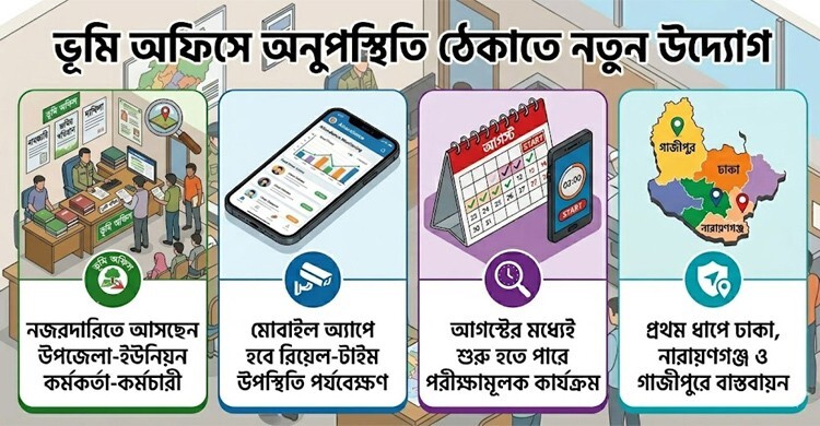 ভূমি অফিসে ফাঁকিবাজি ঠেকাতে ডিজিটাল নজরদারি