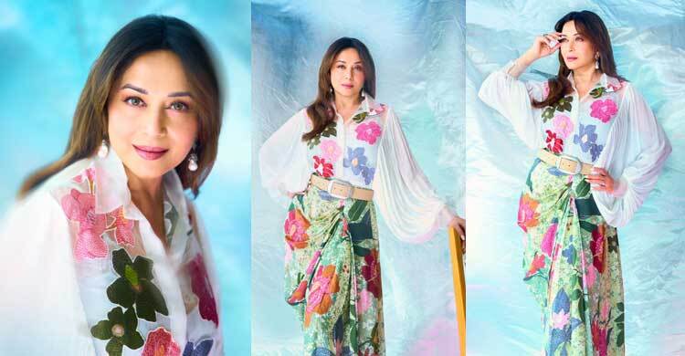 ফুলেল মোহ আর সফট গ্ল্যামের জাদুতে অপরূপ মাধুরী