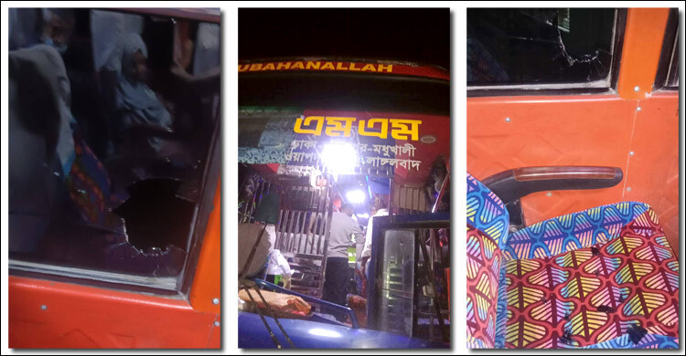 মাগুরায় যাত্রীবাহী বাসে ঢিল, কাচ ভেঙে নারী-শিশুসহ আহত ২