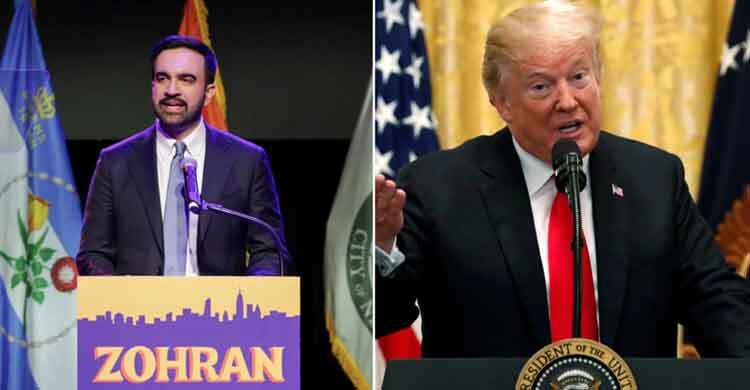 আমি জানি আপনি শুনছেন, আওয়াজটা বাড়ান: বিজয় ভাষণে ট্রাম্পকে মামদানি