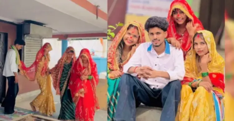 তিন নারী বিয়ে করলেন এক পুরুষকে, ভাইরাল ভিডিও ঘিরে বিতর্ক