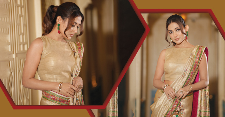 মেহজাবীনের সাজে আভিজাত্যের ছোঁয়া