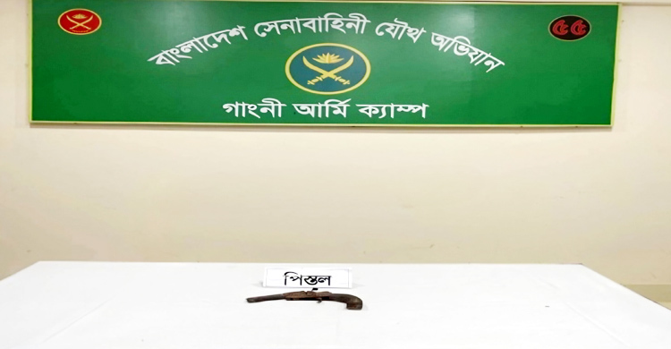 মেহেরপুরে যৌথবাহিনীর অভিযানে ওয়ান শুটারগান উদ্ধার