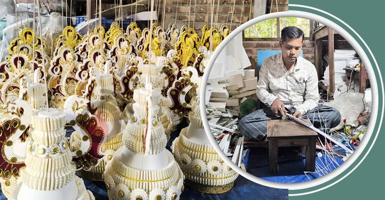 বিয়ের টোপর-কাপালি গড়ে ৩০ বছর ধরে সংসার চলে মিঠুন কুমারের