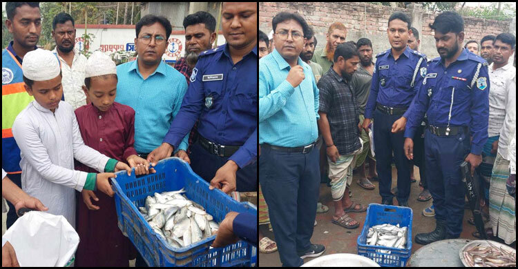 এতিমখানায় দেওয়া হলো জব্দকৃত ৫০ কেজি জাটকা