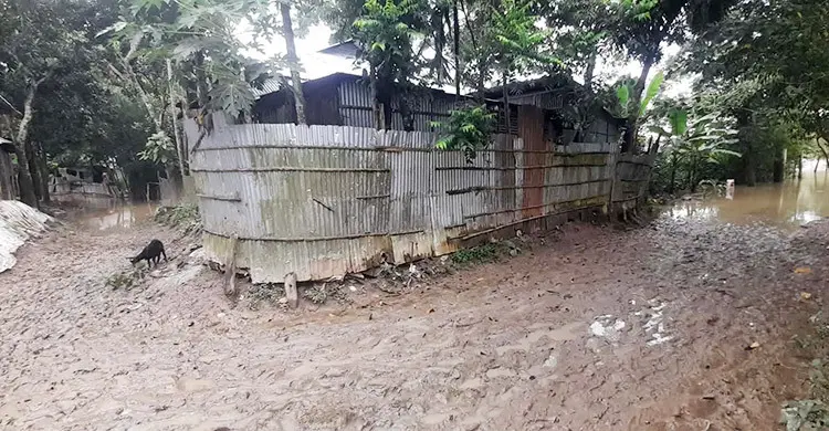 পানি নামলেও মৌলভীবাজারে কমেনি বন্যাদুর্গত মানুষের দুর্ভোগ