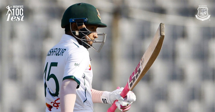 Mushfiqur stands one run away from a century in his 100th Test