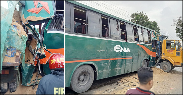 ইউটার্ন নেওয়া ট্রাকে বাসের ধাক্কা, চালক নিহত