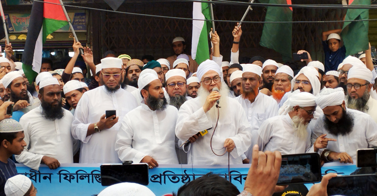 ফিলিস্তিনে ইসরাইলি আগ্রাসনের প্রতিবাদে হেফাজতের বিক্ষোভ