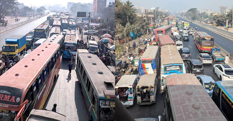 ঢাকায় আন্দোলন, নারায়ণগঞ্জে তীব্র যানজট