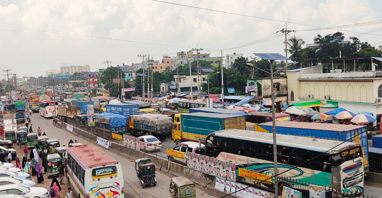 ঢাকা-চট্টগ্রাম ও ঢাকা-সিলেট মহাসড়কে যানজট