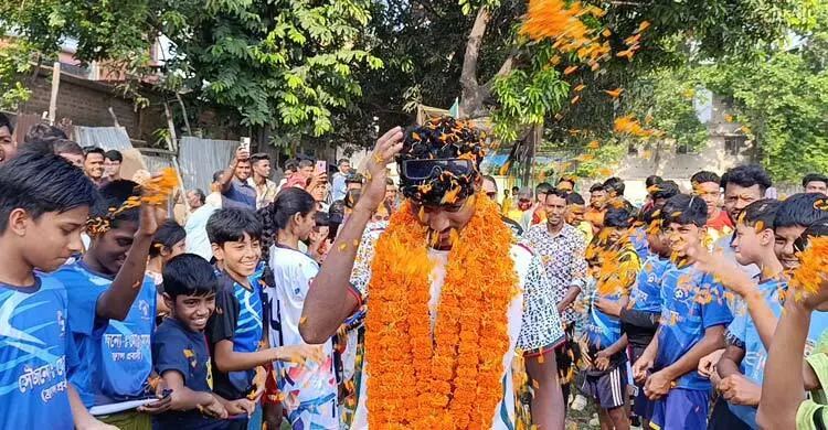 সাফ জয়ী সানি দাসকে নিয়ে হরিজন সম্প্রদায়ের উল্লাস