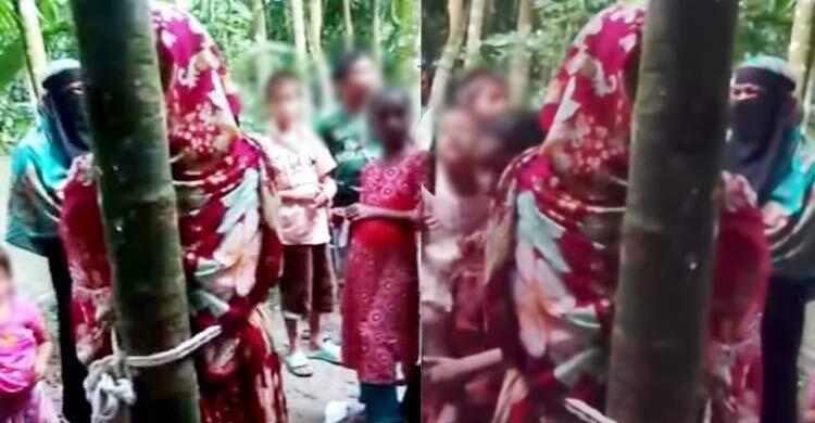 গৃহবধূকে গাছে বেঁধে নির্যাতন, ভিডিও ভাইরাল