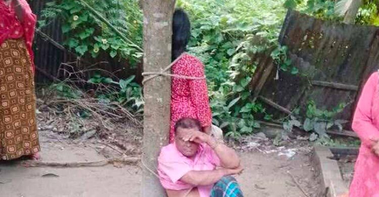 প্রবাসীর স্ত্রীর ঘরে বিএনপি নেতা, গাছে বেঁধে রাখলেন স্থানীয়রা