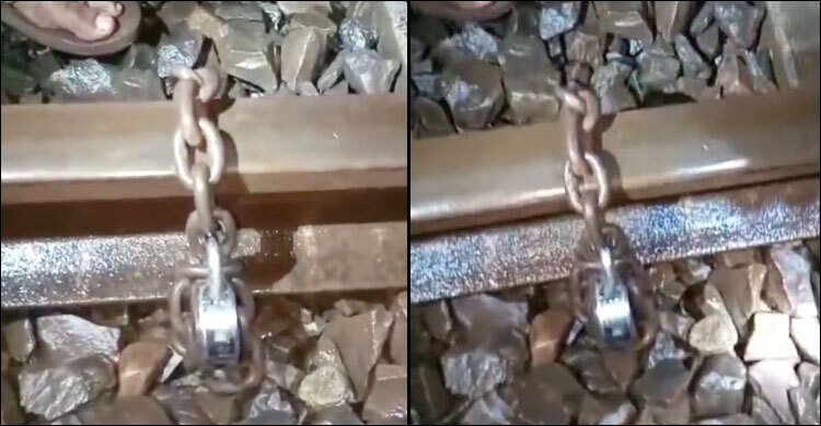 নাটোরে রেললাইনে শিকল বেঁধে নাশকতার চেষ্টা