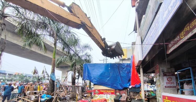 ঢাকা-সিলেট মহাসড়ক দখল, উচ্ছেদ অভিযান চালালো প্রশাসন