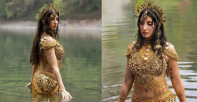 সোনায় মোড়ানো লুকে ভাইরাল নোরা ফাতেহি
