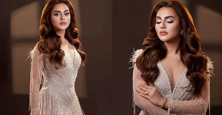 সিলভার গাউনে ঝড় তুললেন ফারিয়া