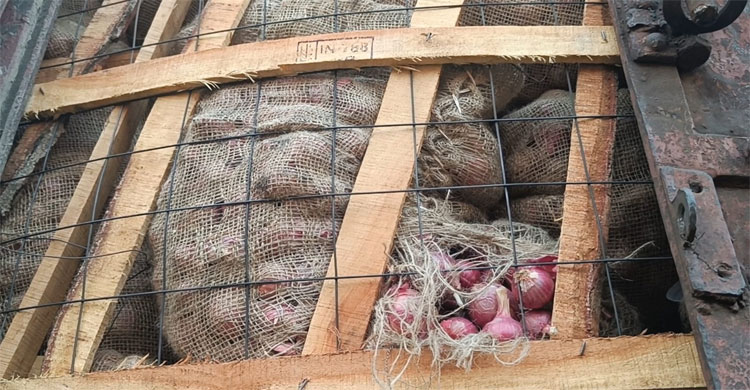 দর্শনা বন্দর দিয়ে ঢুকলো ভারতীয় পেঁয়াজের প্রথম চালান