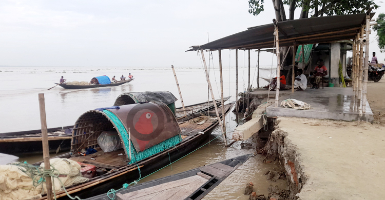 ভাঙন আতঙ্কে চোখে ঘুম নেই পদ্মাপাড়ের বাসিন্দাদের