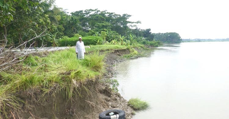 বেড়েছে পানি, ভাঙন আতঙ্কে পদ্মাপাড়ের মানুষ