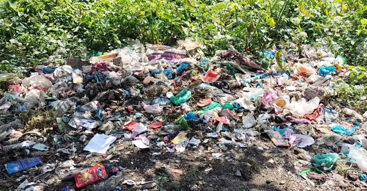 ভাগাড়ে পরিণত স্বাস্থ্য বিভাগের পুকুর