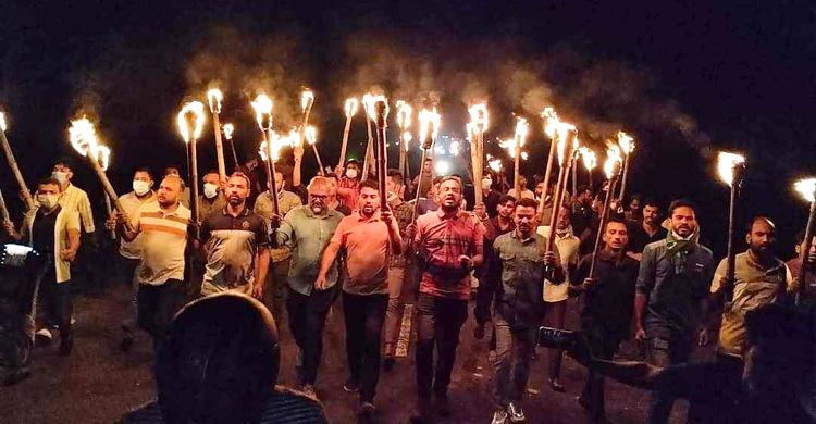 পটুয়াখালীতে ছাত্রদলের মশাল মিছিল