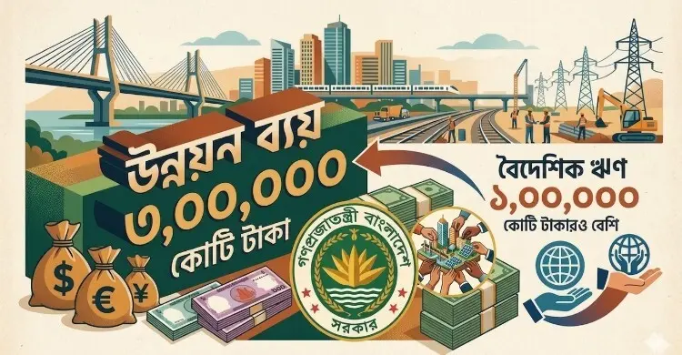 তিন লাখ কোটি টাকার উন্নয়ন ব্যয়ে বৈদেশিক ঋণ লাখ কোটিরও বেশি