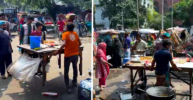 অভিযানের আতঙ্কে রাস্তা ছাড়ছেন ফুটপাতের ব্যবসায়ীরা