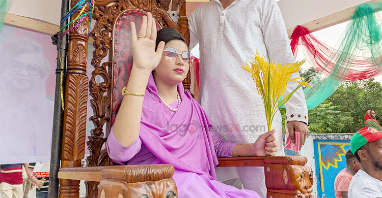 খালেদা জিয়ার সাজে নজর কেড়েছে ছোট্ট তাসরিফা