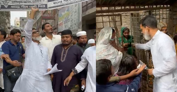 নির্বাচনী প্রচারণায় শিশুদের চকলেট বিতরণ করলেন হাবিবুর রশিদ হাবিব