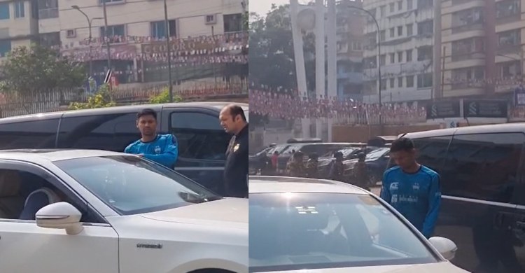 আল্লাহ হাফেজ বলে নিজের গাড়িতে মাঠ ছাড়লেন মোস্তাফিজুর রহমান