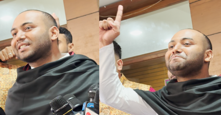 প্রতীক পেয়ে হাদির বিচারের দাবিতে স্লোগান দিলেন স্বতন্ত্র প্রার্থী মহিউদ্দিন রনি