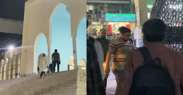 বায়তুল মোকাররমে প্রথম তারাবির নামাজ পড়তে আসছেন মুসল্লিরা