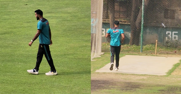 মিরপুরে গুরু শন টেইটের সাথে অনুশীলনে এবাদত হোসেন চৌধুরী